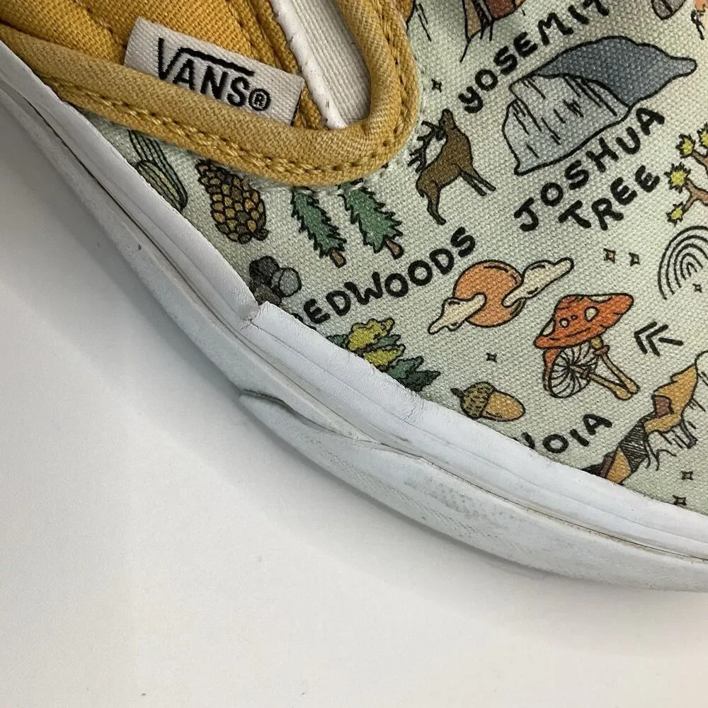 Vans Customs California National Parks Slip-On Sneakers M 5.5 W 7.0 Needs Repair